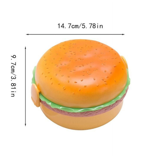 Boîte à hamburger portable à 3 étages, compatible micro-ondes 2