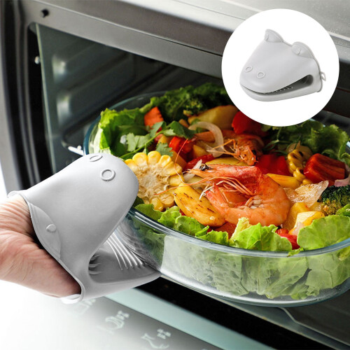 Mini Silicone Hand Clips Heat Resistant Oven Mitts Grey 1 1
