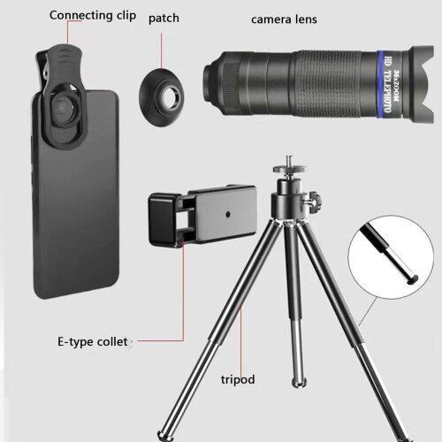 36X Telephoto Lens Kit for iPhone and Android with Tripod 2