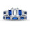 18k White Gold Emerald Cut Sapphire Ring Set 4.00 cttw 5