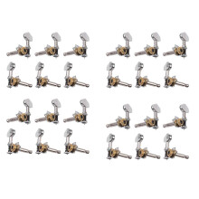 12L12R 24Pcs 1:18 Guitar String Tuning Pegs Tuner Machine Heads Knobs Tuning Keys for Acoustic or Electric Guitar Silver