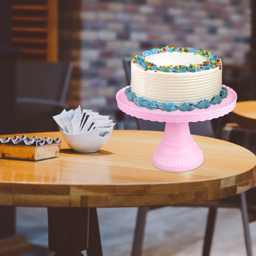 Pink Plastic Cake Stand for Wedding Decoration 7.5 Inches 1