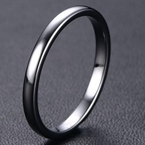 Tungsten Carbide Stackable Ring 2mm Plain Wedding Band 1
