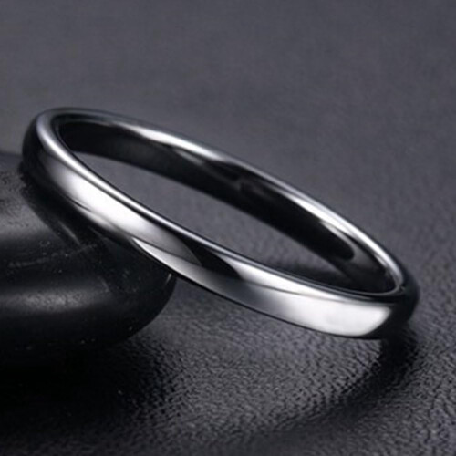 Tungsten Carbide Stackable Ring 2mm Plain Wedding Band 2