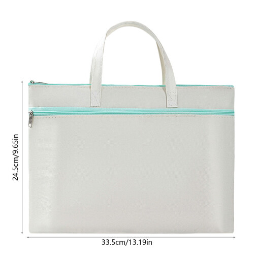 Zipper Pouch File Bag Waterproof A4 Foldable with Handle 2