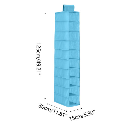 Hanging Shoe Organizer Blue 10-Shelf 1