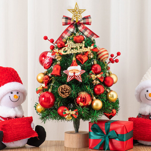 Mini LED Christmas Tree with Berries 13.8 inch Red Battery 2