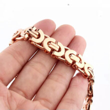 Byzantine Stainless Steel Bracelet Rose Gold 8mm 26.5cm