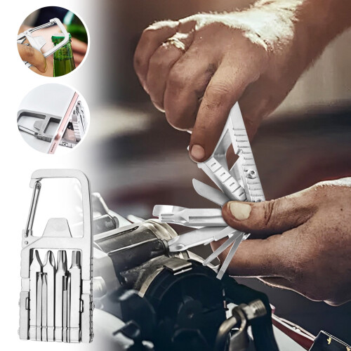 Stainless Steel Multitool with Phone Holder and Bottle 1