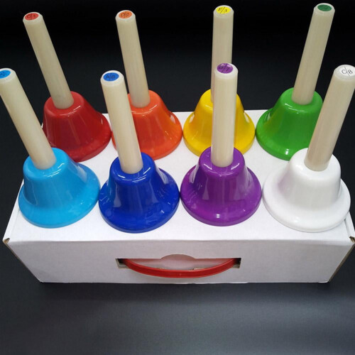 Hand Bells Set Colorful 8-Piece for Classroom Use 1