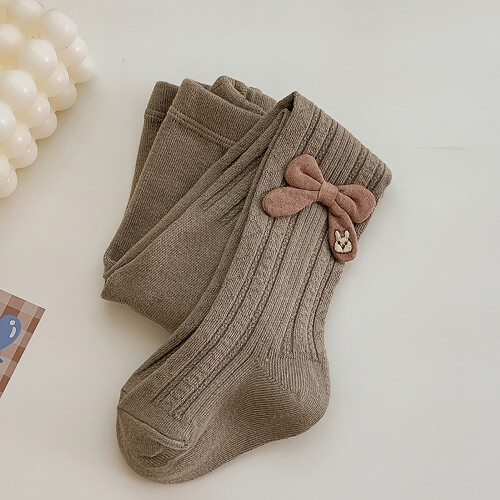 Collants d'hiver chauds et élastiques pour filles (1-12 ans), marron 1