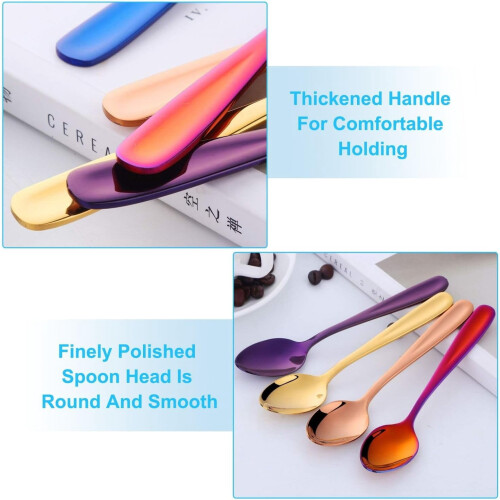 Stainless Steel Colored Coffee Spoons 8-Piece 2