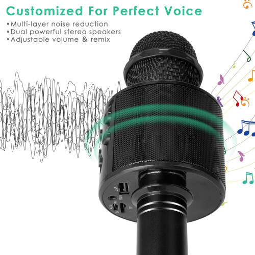 Bluetooth Karaoke Microphone Portable Speaker with Recorder 1