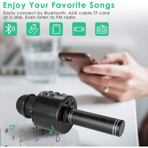 Bluetooth Karaoke Microphone Portable Speaker with Recorder 2