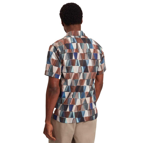 Ted Baker (L, Multicoloured) Ted Baker Mens Geometric Linen Regular Shirt 1