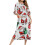 Damesbadjas met kerstprint, 3/4 mouwen, wit, maat S 5