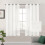 Linen Sheer Curtains Silver 52x63 in 2 Panels 2