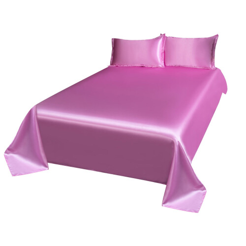 Ice Silk Bed Sheet Set Soft Breathable 3-Piece 1