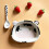 Cow-shaped dessert bowl with spoon synthetic multi-color 7