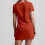 Φόρεμα μακρύ με V-Neck και Spandex για έφηβες, καμένο πορτοκαλί 6