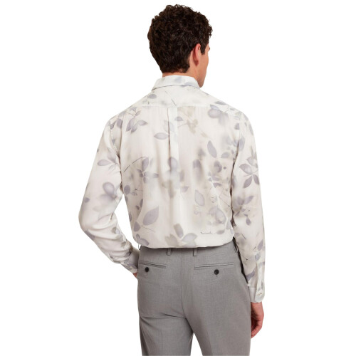 Ted Baker (S, White) Ted Baker Mens Leaf Print Regular Shirt 1