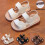 Babysandaler First Walking Shoes Åben Tå Sort 3-6 Måneder 4