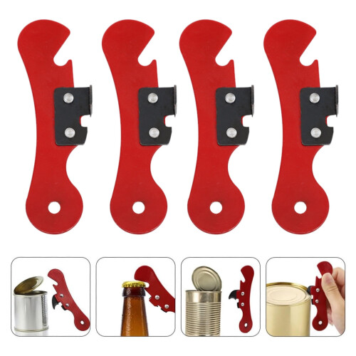 Ouvre-boîte manuel rouge, gadget de cuisine portable 1