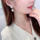 S925 Silver Zircon-Inlaid Drop Pearl Earrings 4