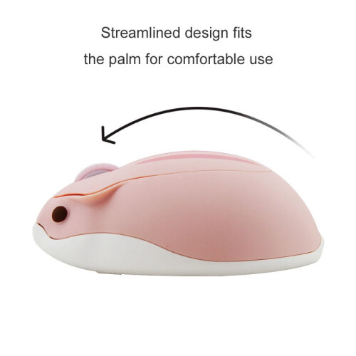 Mouse wireless roz de 2,4 GHz, 1200 DPI, formă ergonomică de hamster 2