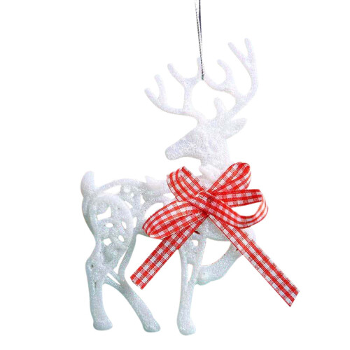 Christmas Tree Pendant Decor White Plastic Star Snowflake 1