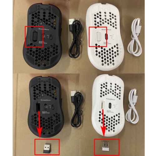 Ασύρματο ποντίκι παιχνιδιών 2.4G με οπίσθιο φωτισμό RGB, 6 κουμπιά τύπου C 2