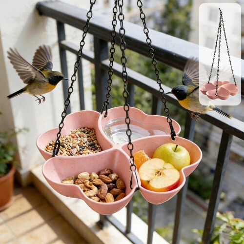 Bird Feeder and Waterer with 4 Compartments 1