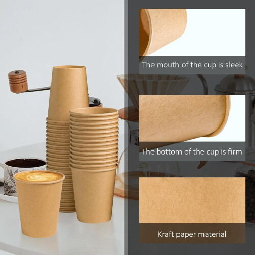 Brune kraftpapirkopper 8oz 180 stk. 2