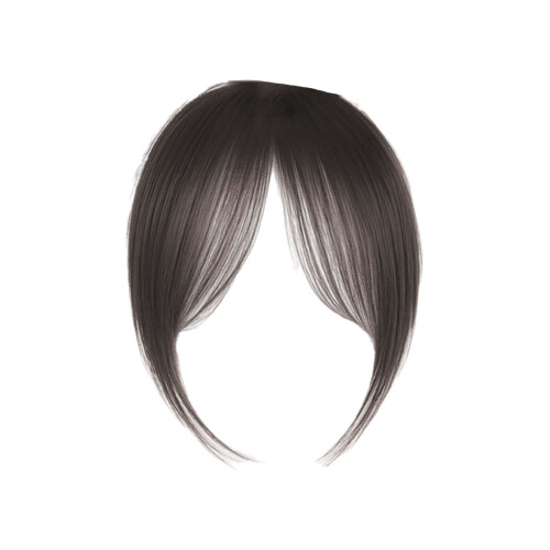 Medium Brown Fake Bangs Human Hair Wispy Fringe 1