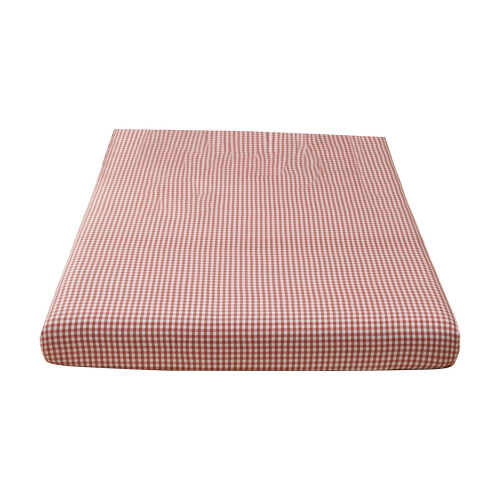 Drap-housse vichy en coton doux lavé simple 1