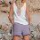 Damlinneshorts bomull lila storlek 3 4
