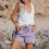 Damlinneshorts bomull lila storlek 3 5
