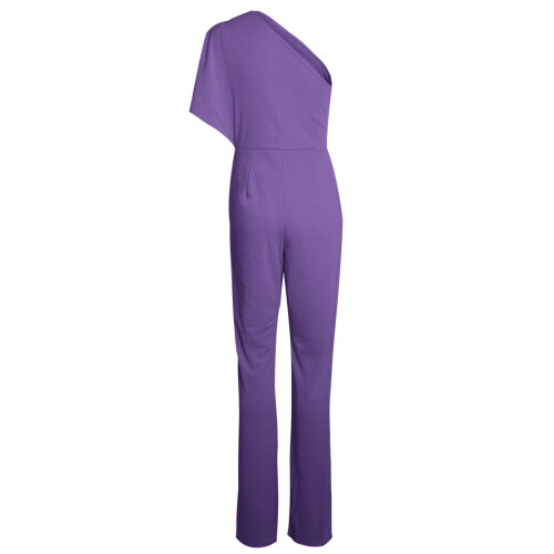 Damjumpsuit med en axel och bälte 2