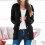 Women's Black Oversized Cardigan Sweater Long Sleeve 4