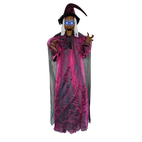 Décoration d'Halloween animatronique sorcière volante 178 cm 1