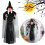 Décoration d'Halloween animatronique sorcière volante 178 cm 8