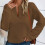 Women's Quilted Pullover Sweatshirt V-Neck Long Sleeve 6