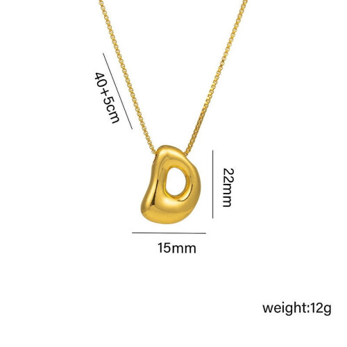 Bubble Letter Necklace Gold Plated Dainty Initial Pendant 1
