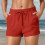 Women's Solid Casual Shorts Breathable Flat Weave 1 Pair 3