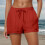 Women's Solid Casual Shorts Breathable Flat Weave 1 Pair 4
