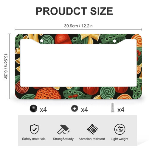 Italian Noodles License Plate Frame Aluminum 2-Pack 2