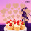 Glitter hart taarttopper Valentijnsdag, 20 stuks 2