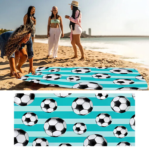 Serviette de plage absorbante à séchage rapide, imprimée, 76 x 152 cm 1
