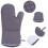 Oven Mitts Grey Protective Set for Baking Barbecue 2 Pcs 2