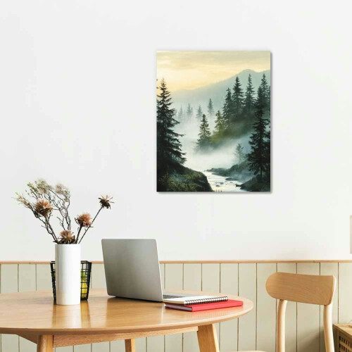 Tableau sur toile Forêt brumeuse 40 x 50 cm 1
